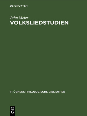 cover image of Volksliedstudien